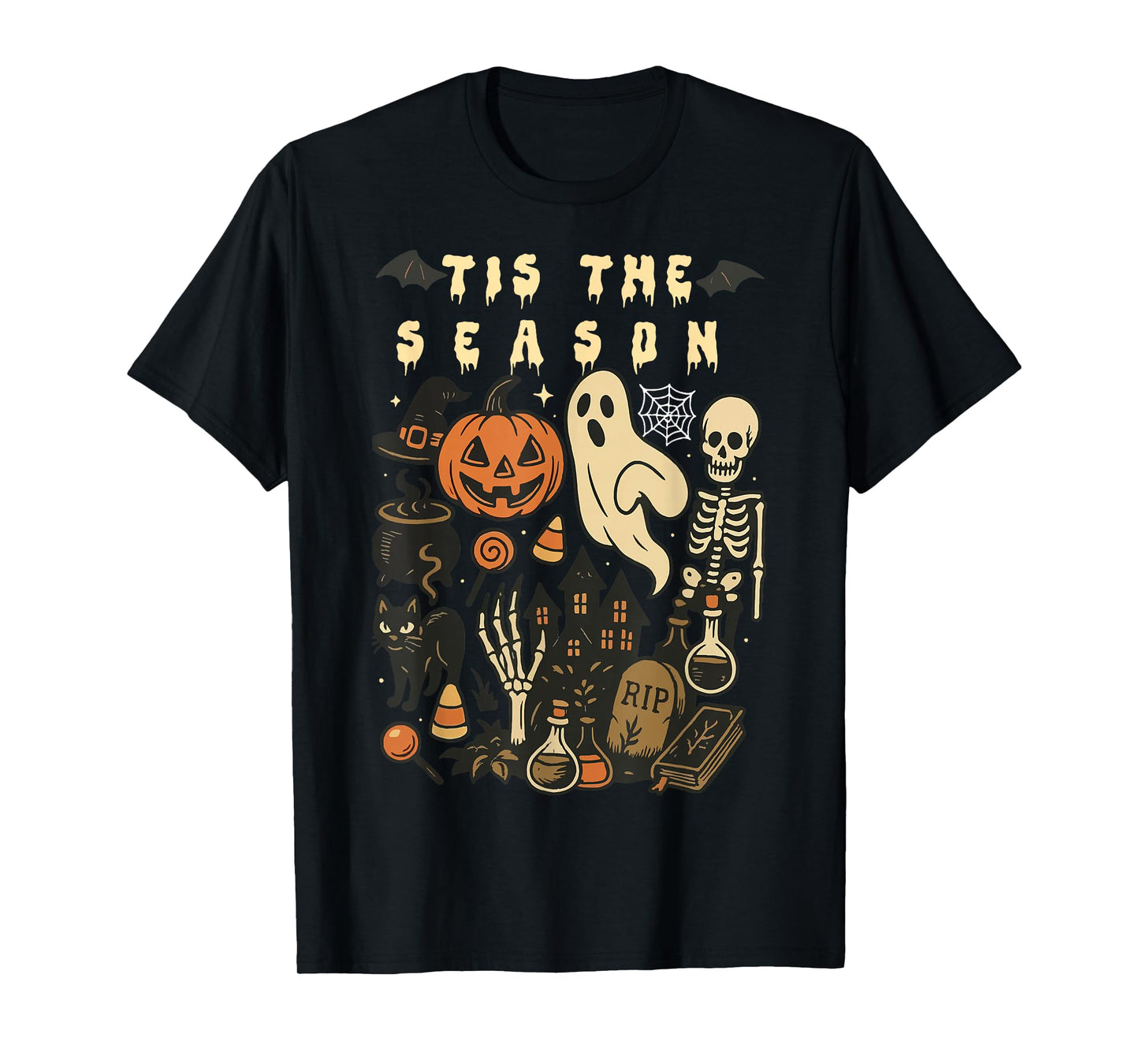 Halloween Vibes Spooky Season Pumpkin Witch Tis The Season T-Shirt