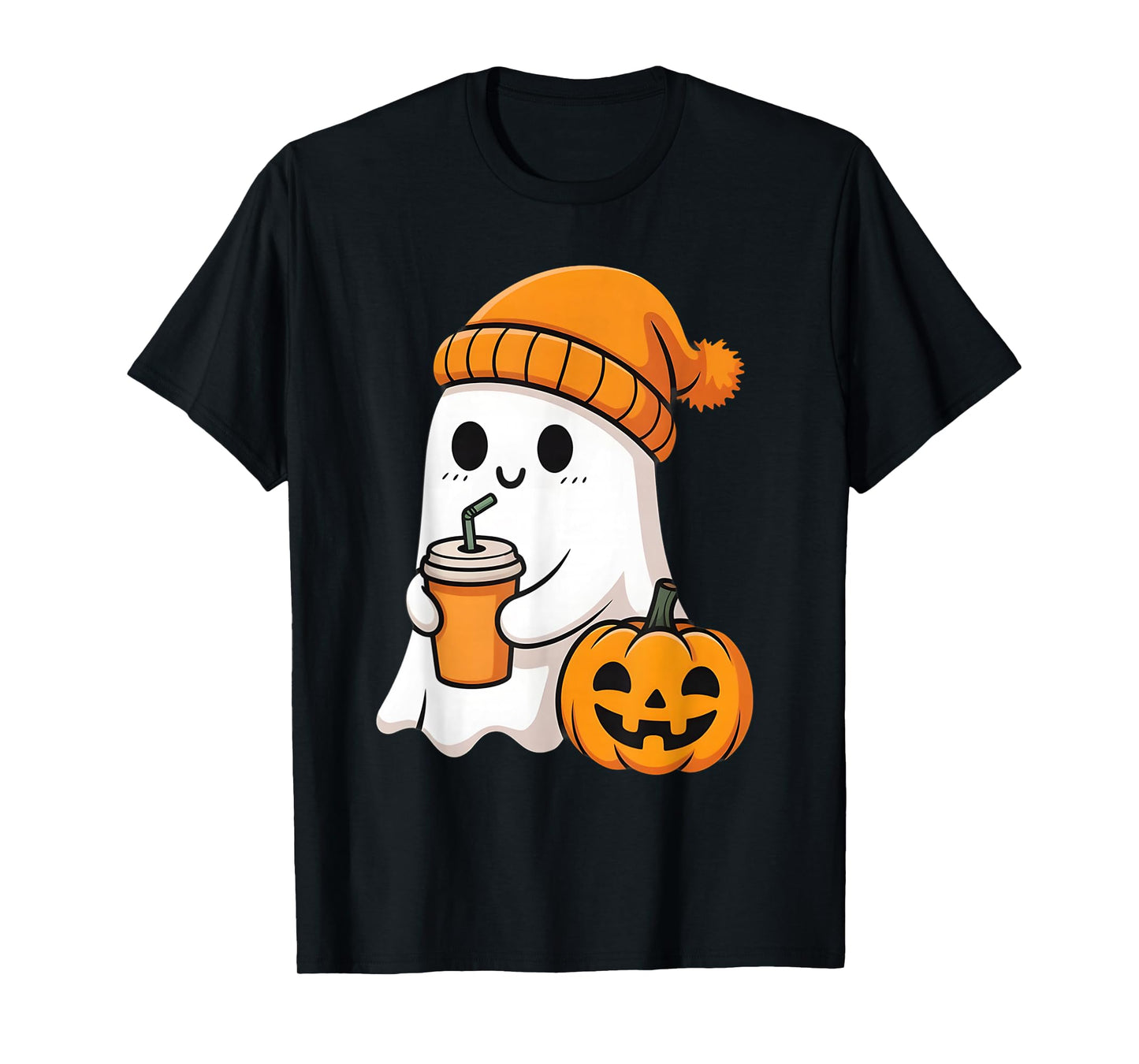 Halloween Costume Ghost Drinking Pumpkin Men Women Gifts T-Shirt