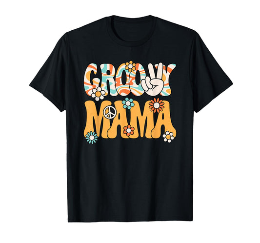 Groovy Mama Mom Retro Hippie 60s 70s Party Outfit Women T-Shirt