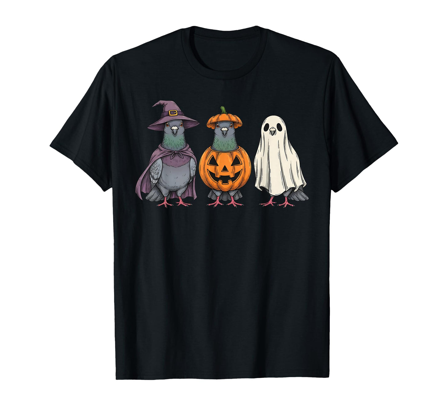 Spooky Ghost Pigeon Lover Pumpkin Halloween T-Shirt