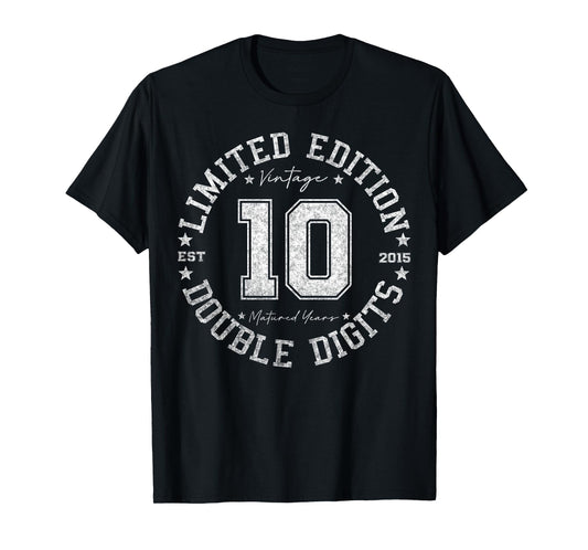 Official Double Digits 10 Year Old Gifts 10th Birthday 2015 T-Shirt