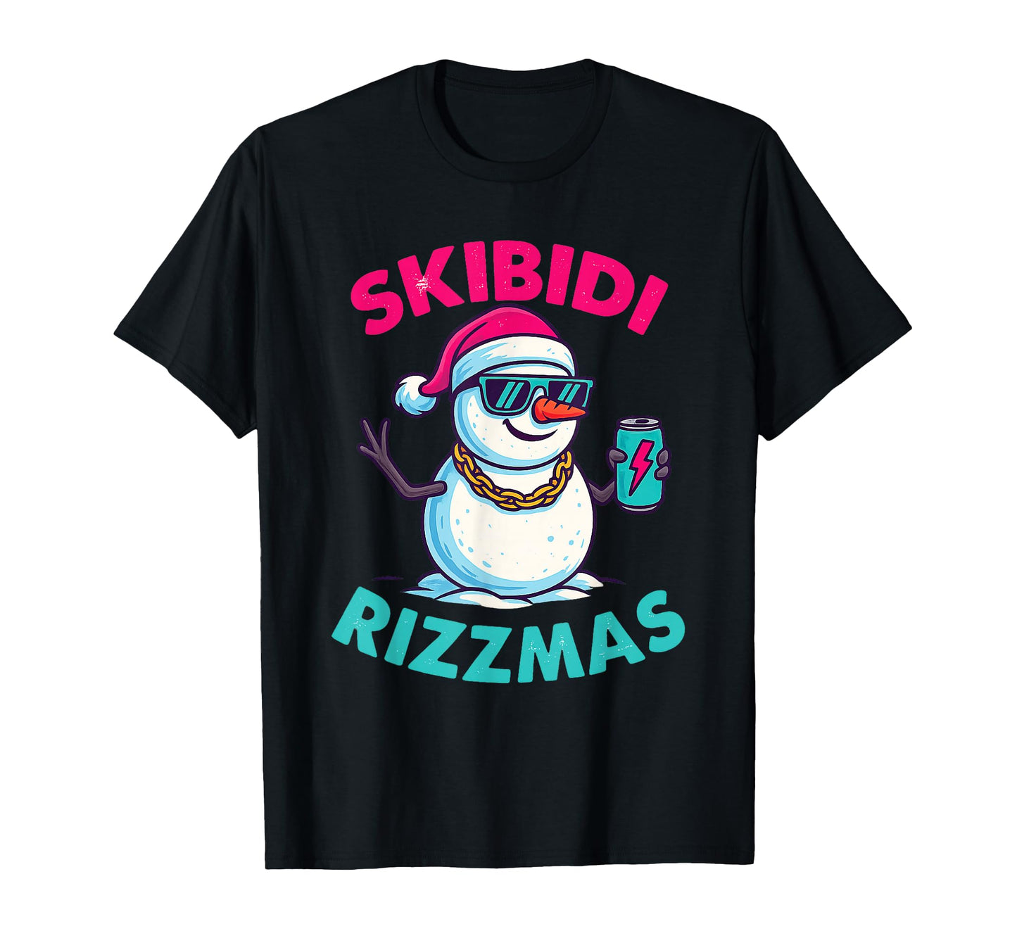 Skibidi Rizzmas Santa Claus Cool Christmas Meme T-Shirt