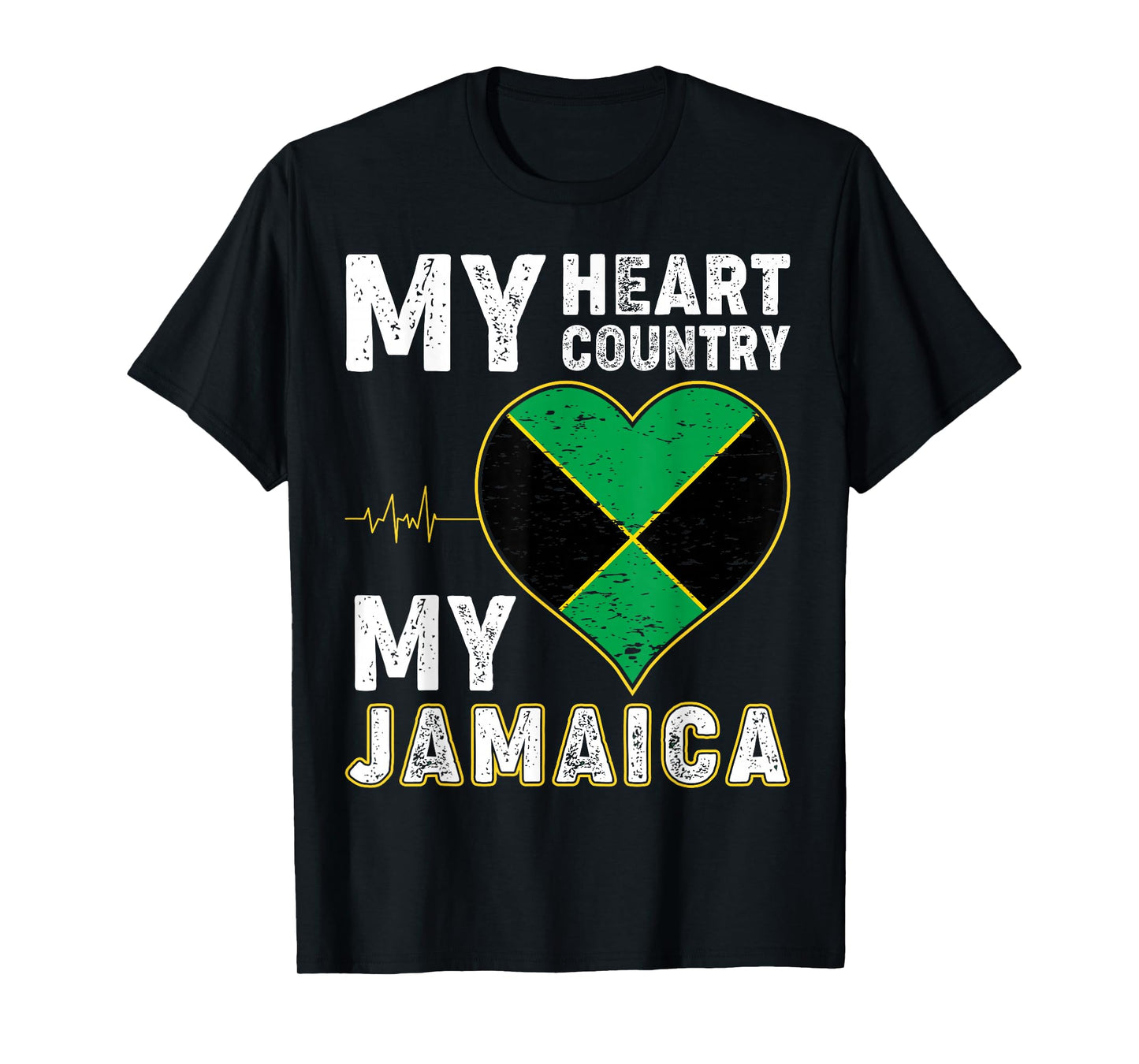 Jamaica Labour Party Jamaican Flag Heart Patriotic Vintage T-Shirt