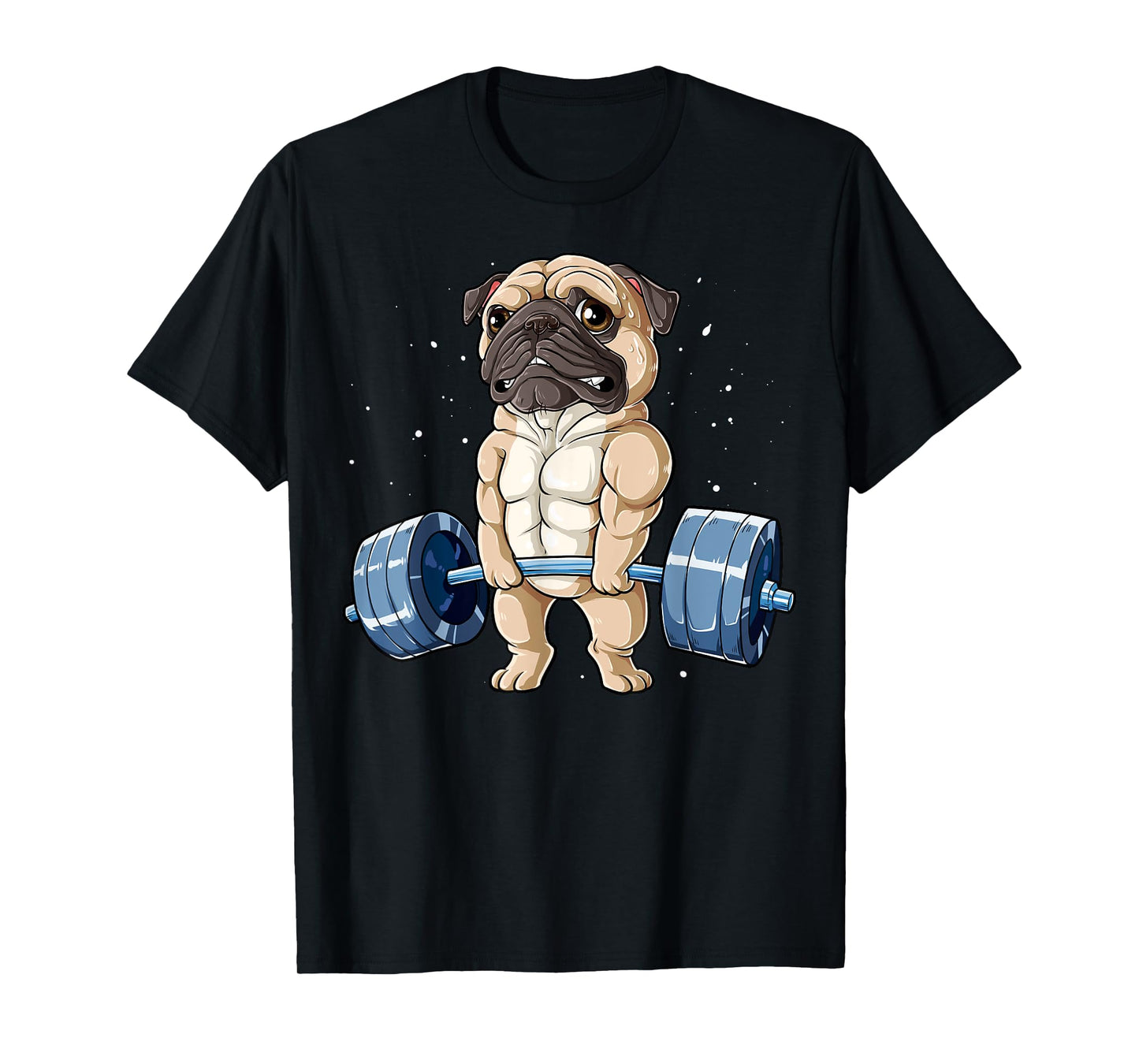 Pug Weightlifting Funny Deadlift Men Fitness Gym Workout Tee T-Shirt