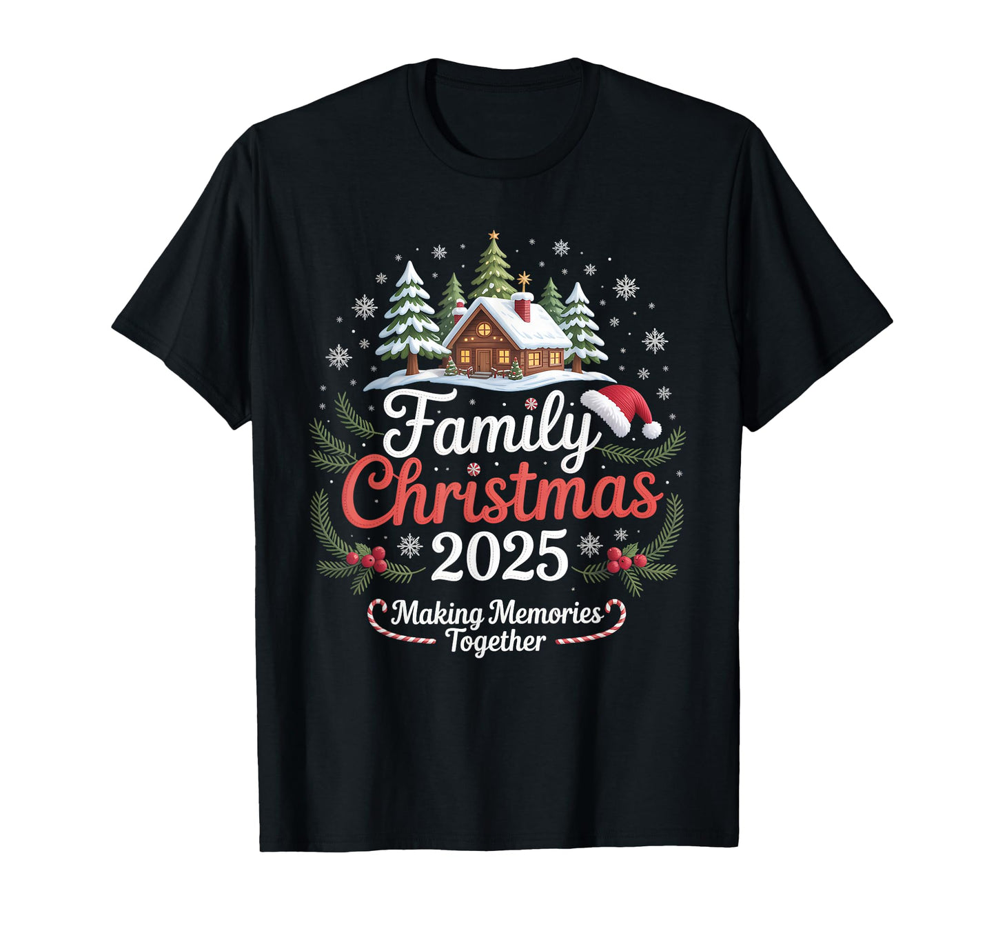 Family Christmas 2025 Matching Squad Santa Elf Funny Xmas T-Shirt
