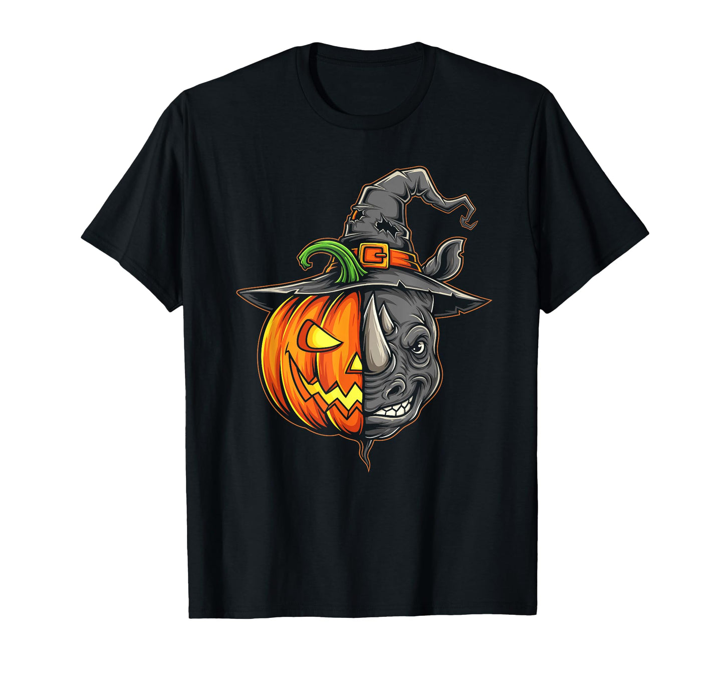 Rhino Pumpkin Jack O Lantern Halloween Kids Mens Womens T-Shirt