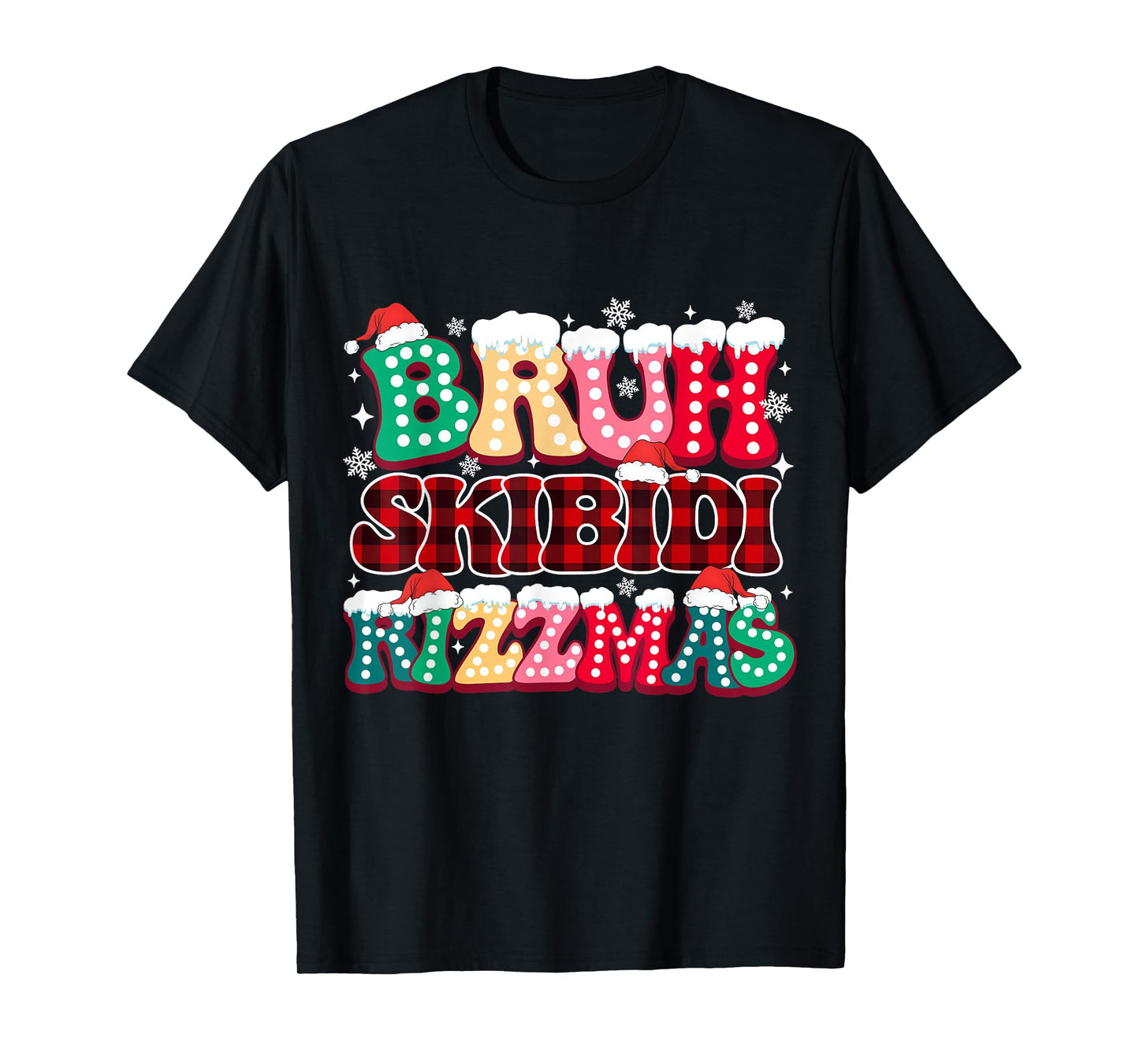 Funny Slang Meme Bruh Skibidi Rizzmas Unhinged Christmas T-Shirt