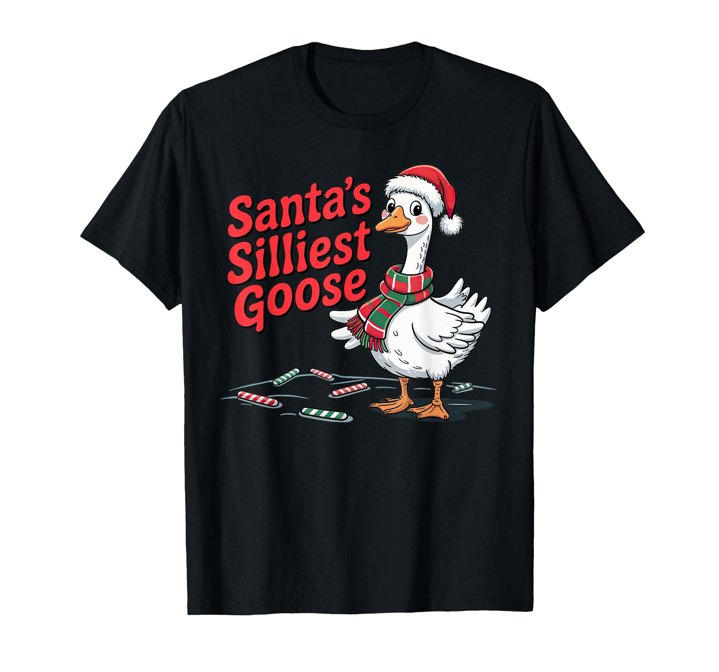 Santa's Silliest Goose Funny Christmas Holiday Silly Family T-Shirt