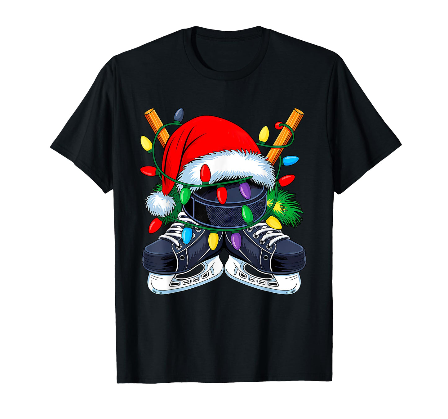 Christmas Hockey Xmas Santa Sports Hat Mens Womens Kids T-Shirt