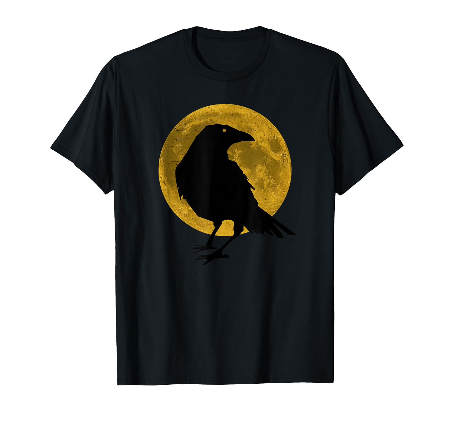 Vintage Black Crow Raven Bird Silhouette Full Harvest Moon T-Shirt