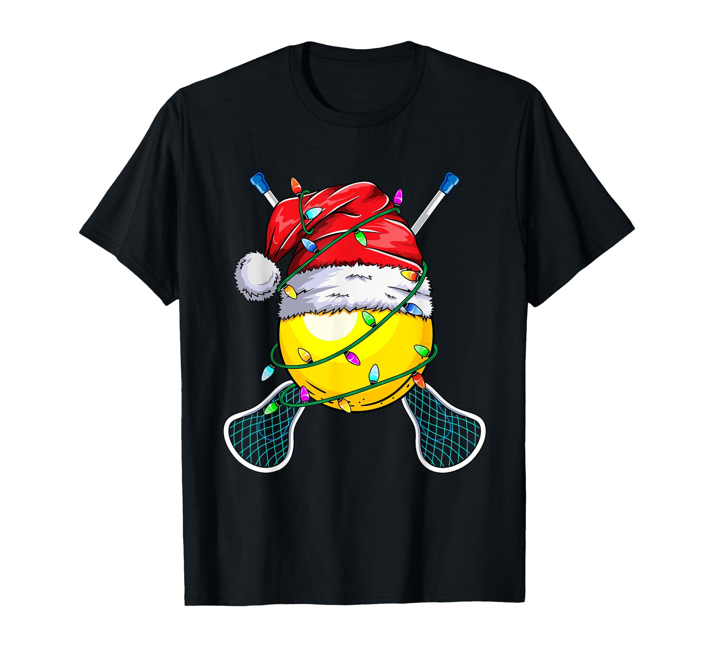 Santa Sports Design- Christmas Lacrosse Player T-Shirt
