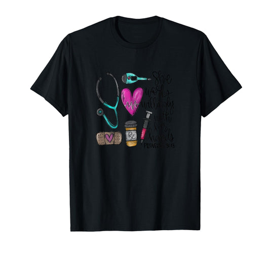 She Works Willingly With Her Hands Proverbs 31:13 Womens Tee