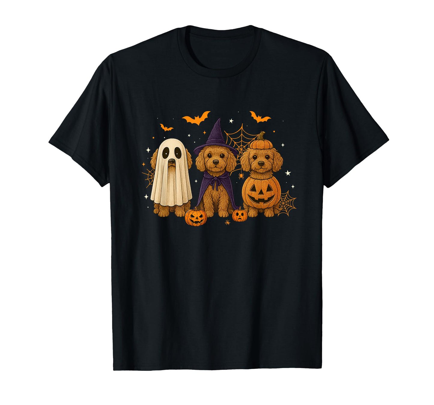 Funny Cavapoo Ghost Witch Pumpkin Halloween Costume Spooky T-Shirt