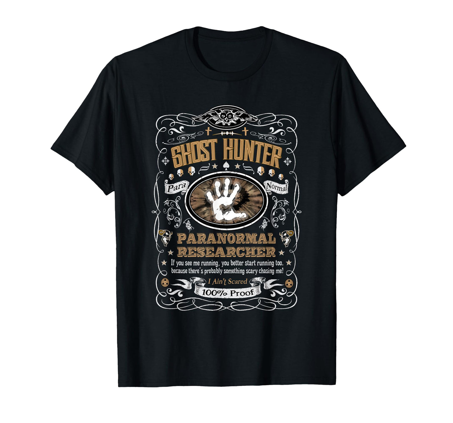 Vintage Whiskey Label Ghost Hunter T-Shirt T-Shirt