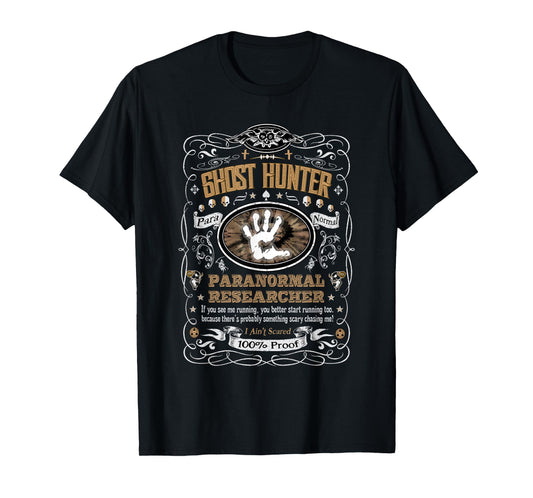 Vintage Whiskey Label Ghost Hunter T-Shirt T-Shirt