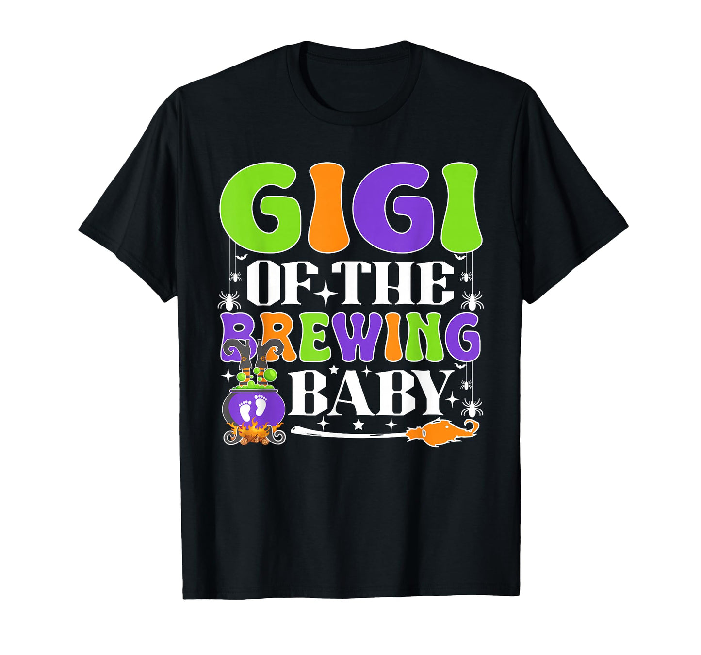 Gigi of The Brewing Baby Halloween Witch Baby Shower T-Shirt
