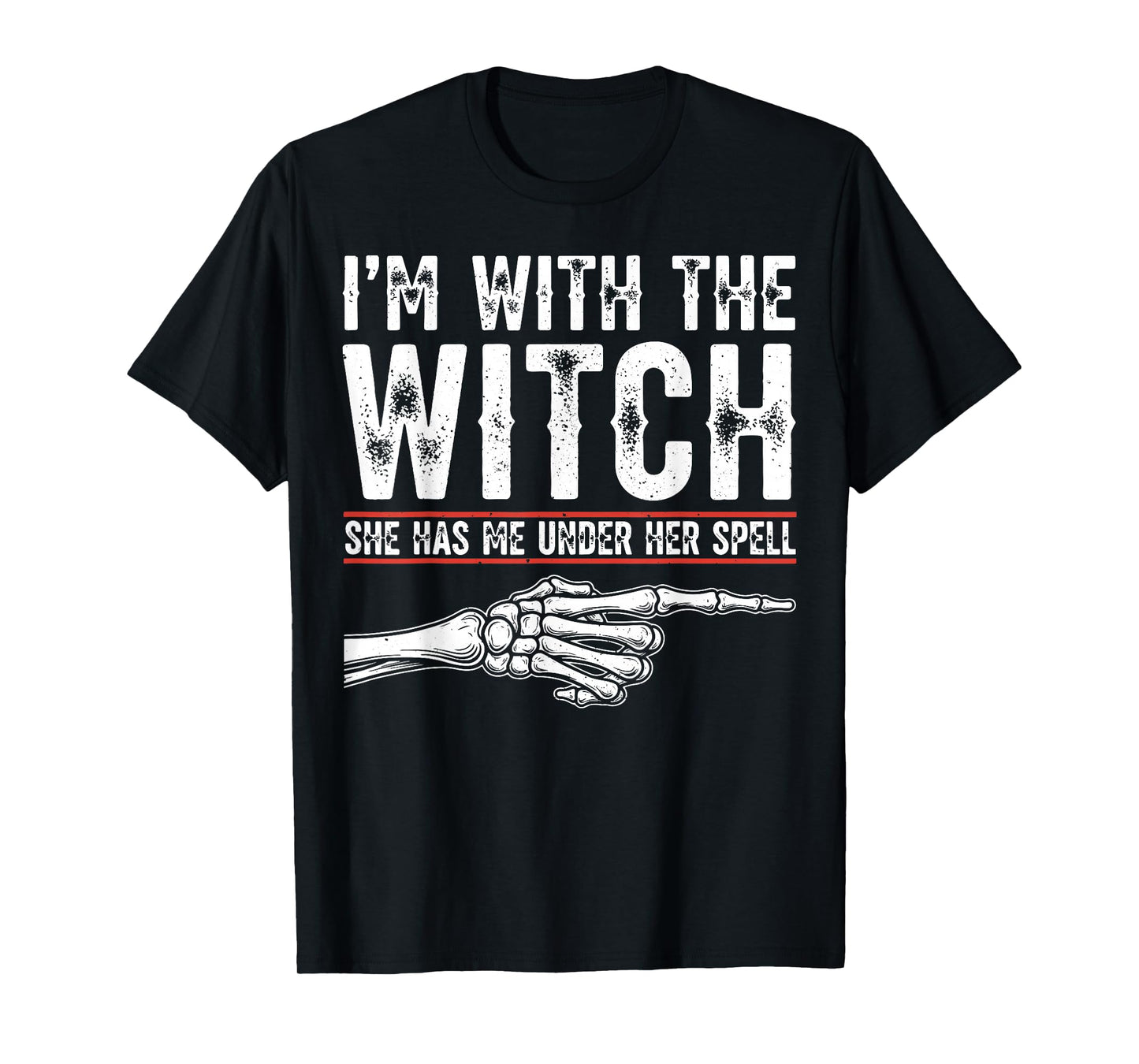 I’m with The Witch Funny Halloween Couple Costume T-Shirt