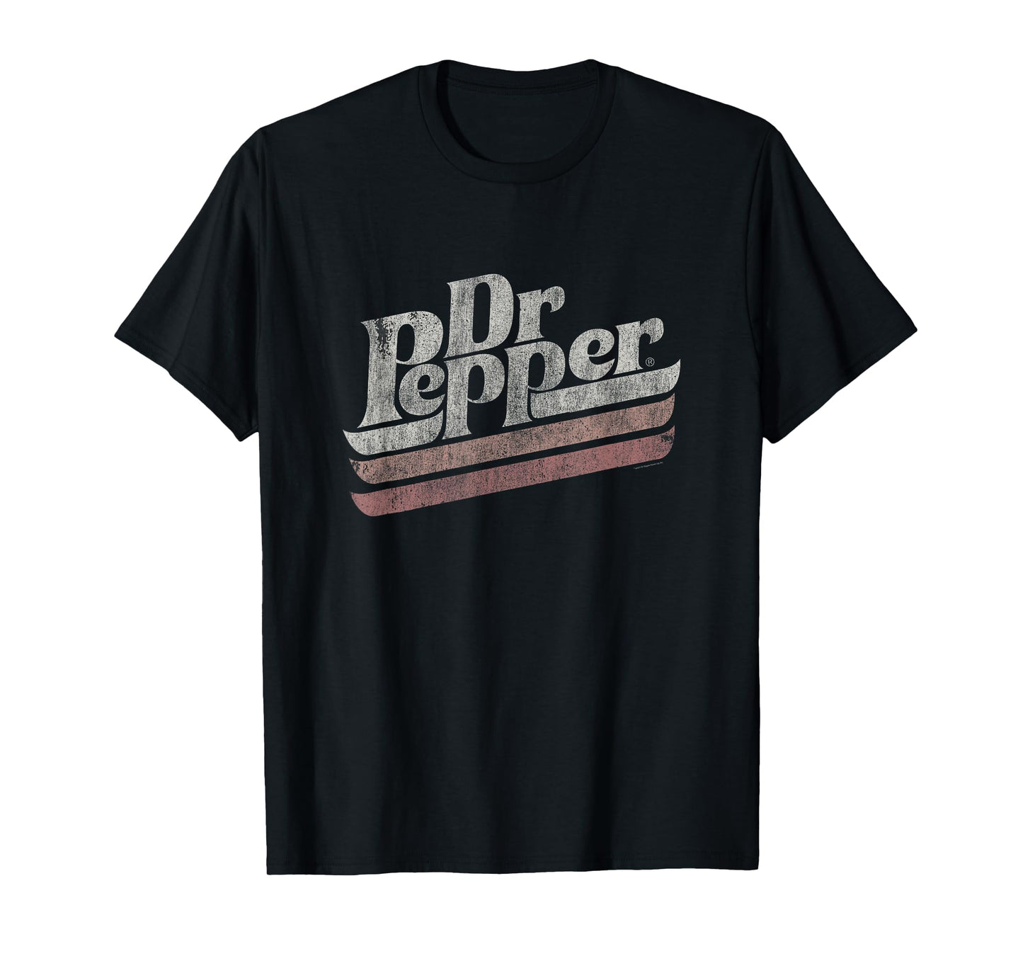 Dr. Pepper Distressed Stripe Vintage Diagonal Soda Label T-Shirt