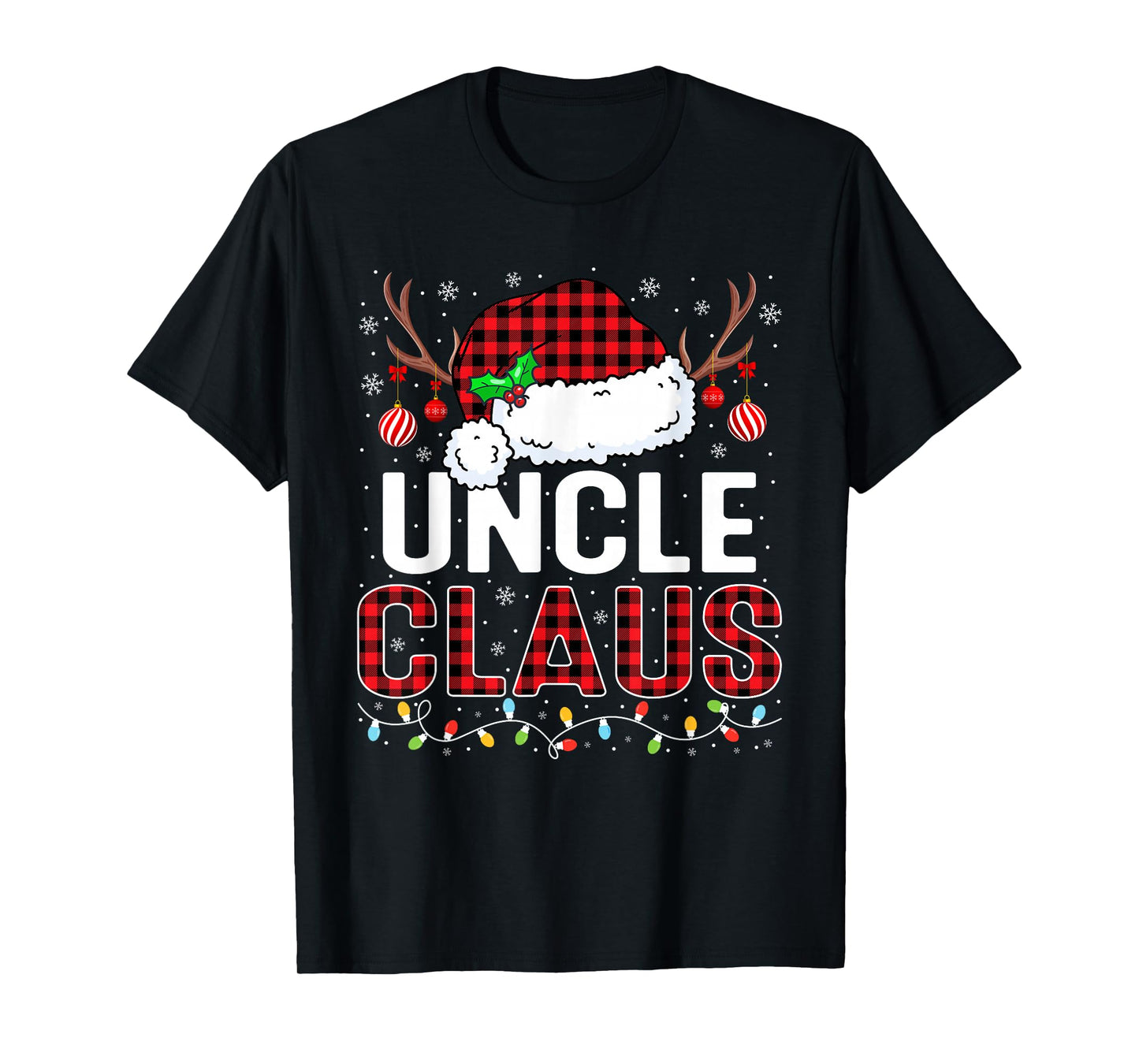Christmas Lights Uncle Claus Family Matching Xmas Pajama T-Shirt