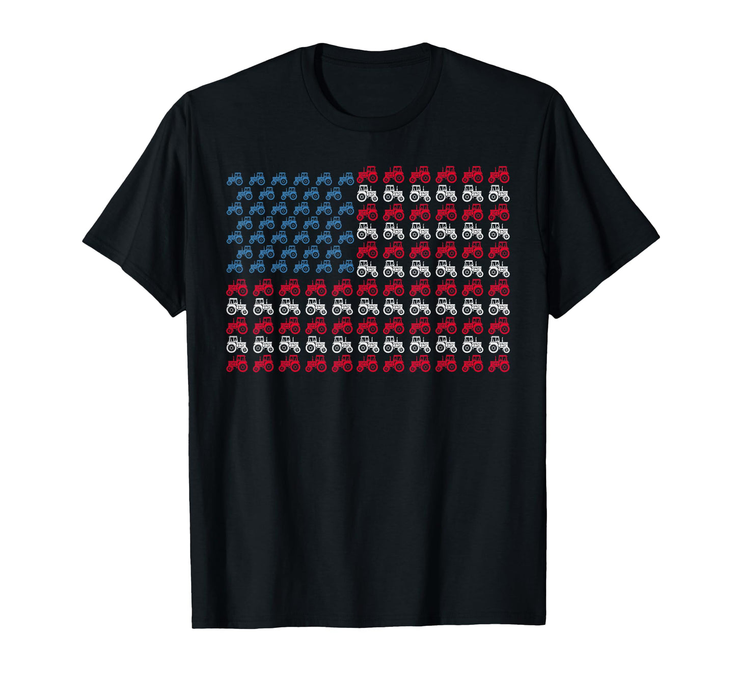 Farmer Tractors Arrange Into American Flag 4th Of July T-Shirt