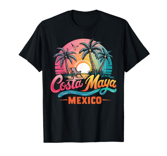 Costa Maya Mexico Tropical Sunset beach Souvenir Vacation T-Shirt