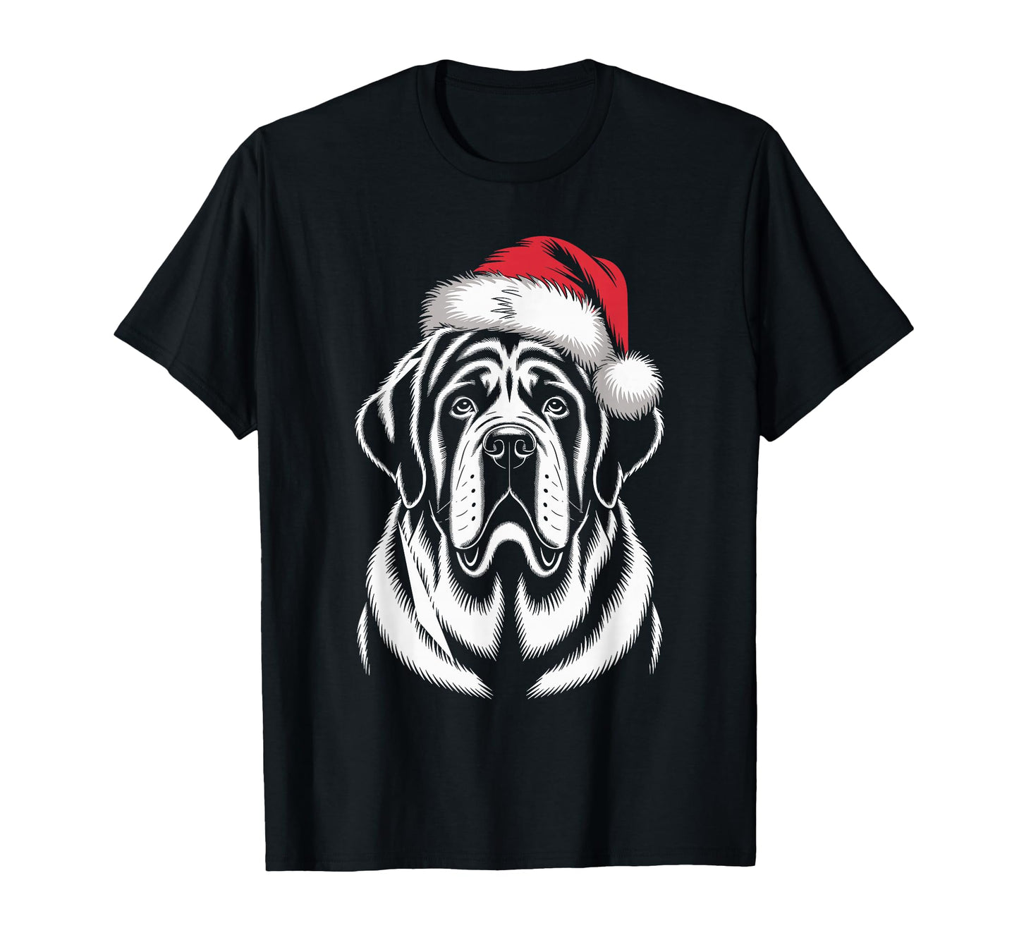 Saint Bernard Dog Santa Hat Christmas Pajama Men Women T-Shirt