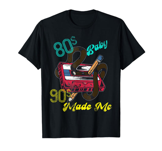 Distressed Vintage 1980s 80's Baby 1990s 90's Made Me Retro T-Shirt