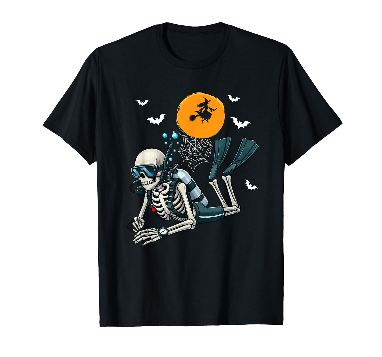 Skeleton Scuba Diving Halloween Costume Sports Lover Family T-Shirt