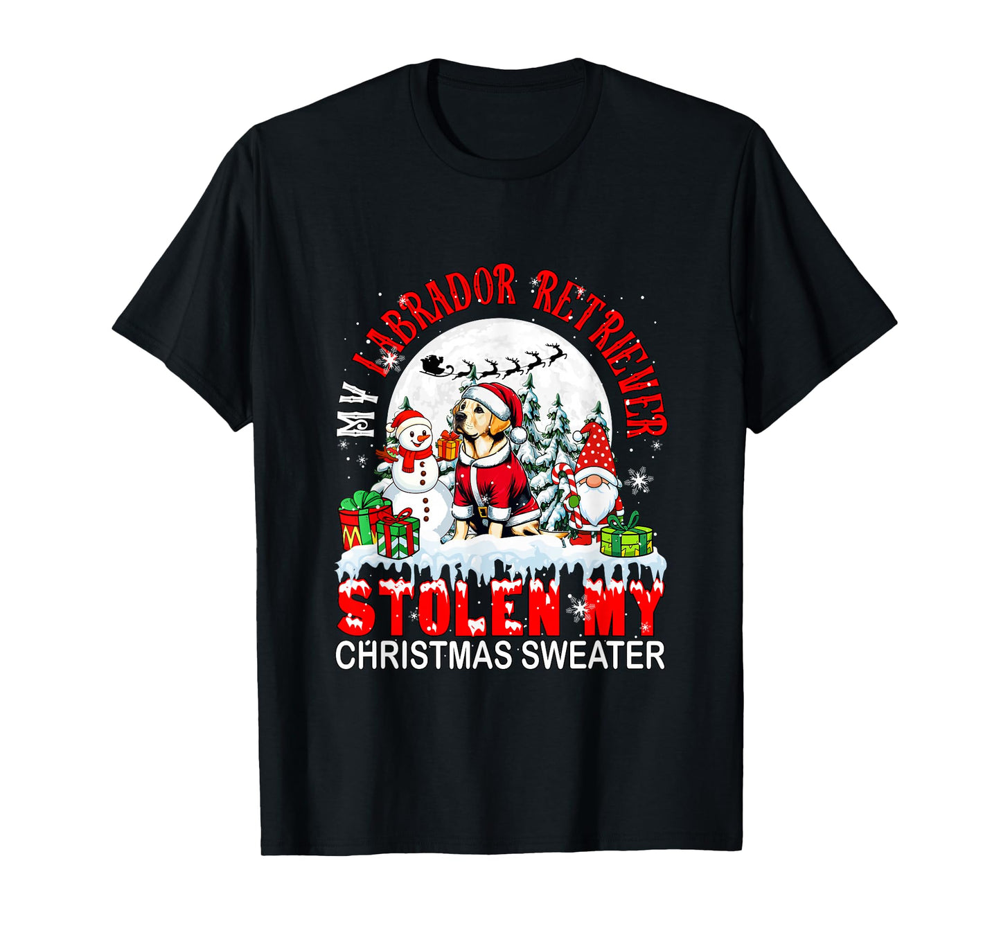 My Labrador Retriever Stolen My Christmas Sweater Santa Dog T-Shirt