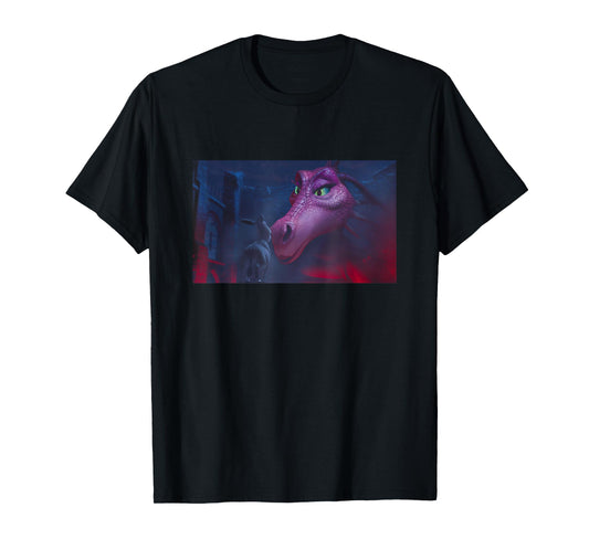 Shrek Iconic Donkey & Dragon In Love Scene Big Chest Poster T-Shirt