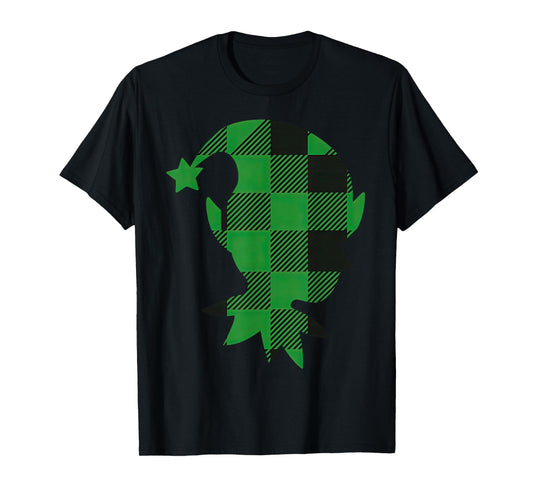 Cute Santa Elf Silhouette Minimal Christmas T-Shirt