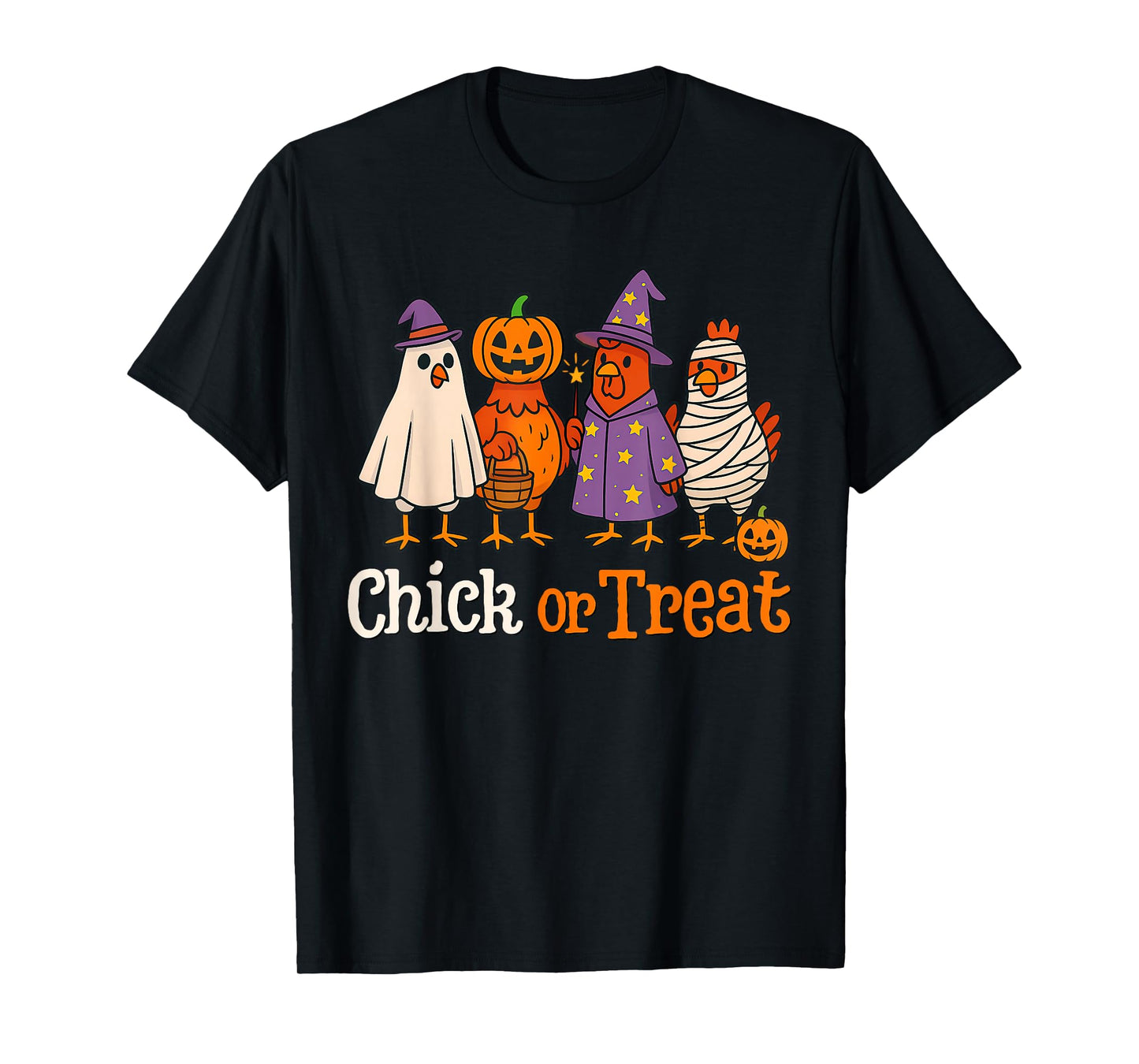 Chick or Treat Halloween Witch Spooky Chicken Kids T-Shirt