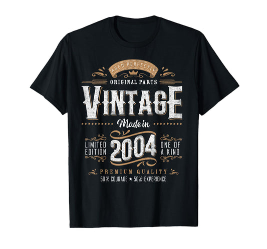 Vintage 2004 21st Birthday Gifts Women Men 21 Year Old T-Shirt
