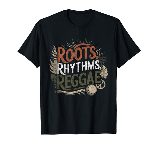 Vintage Reggae Music Roots Rhythms Reggae Groovy T-Shirt