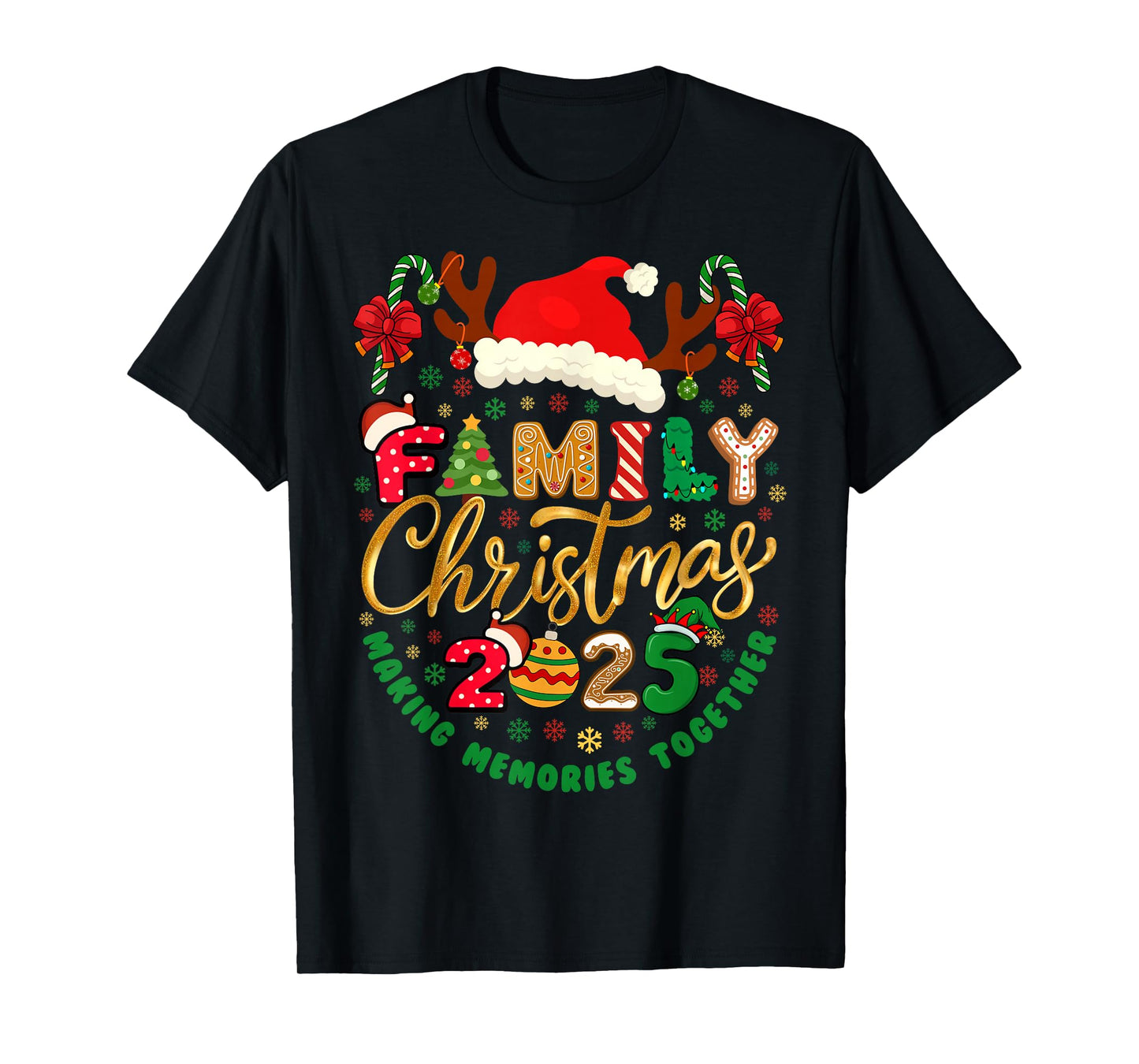Family Christmas 2025 Matching Outfit Xmas Squad Santa Group T-Shirt