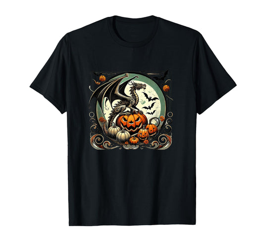 Halloween Dragon Illustration Autumn fall dragons T-Shirt