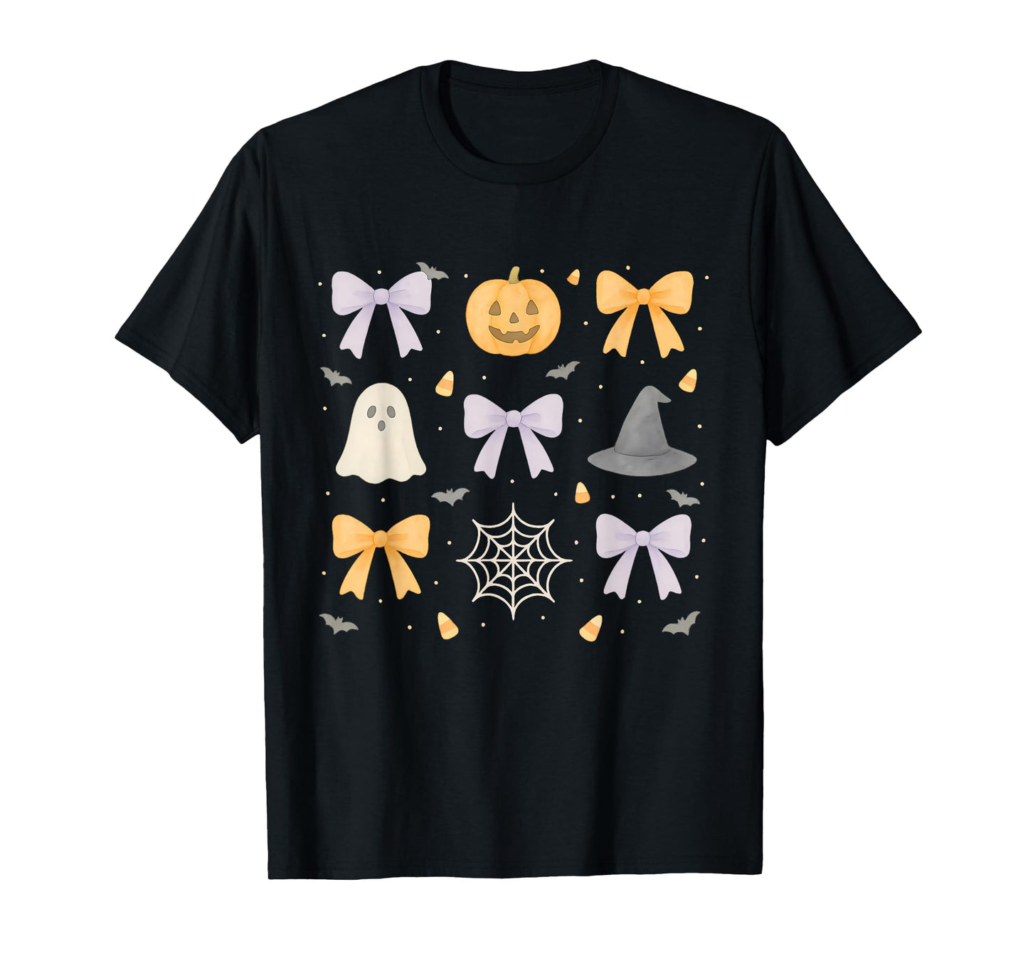 Halloween Spooky Coquette Bows: Ghost, Pumpkin, Witch, Bats T-Shirt