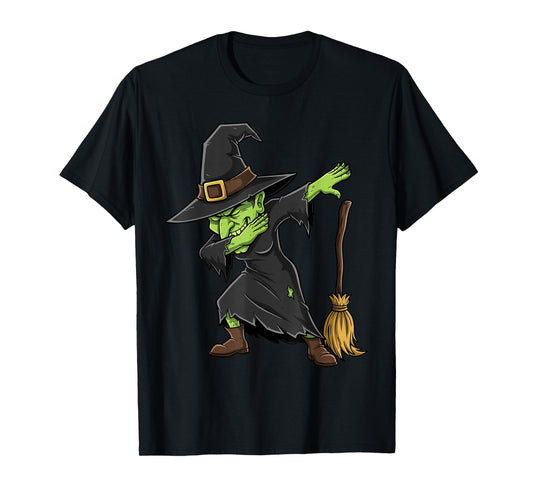 Dabbing Witch Spooky Kids Girls Women Costume Halloween T-Shirt