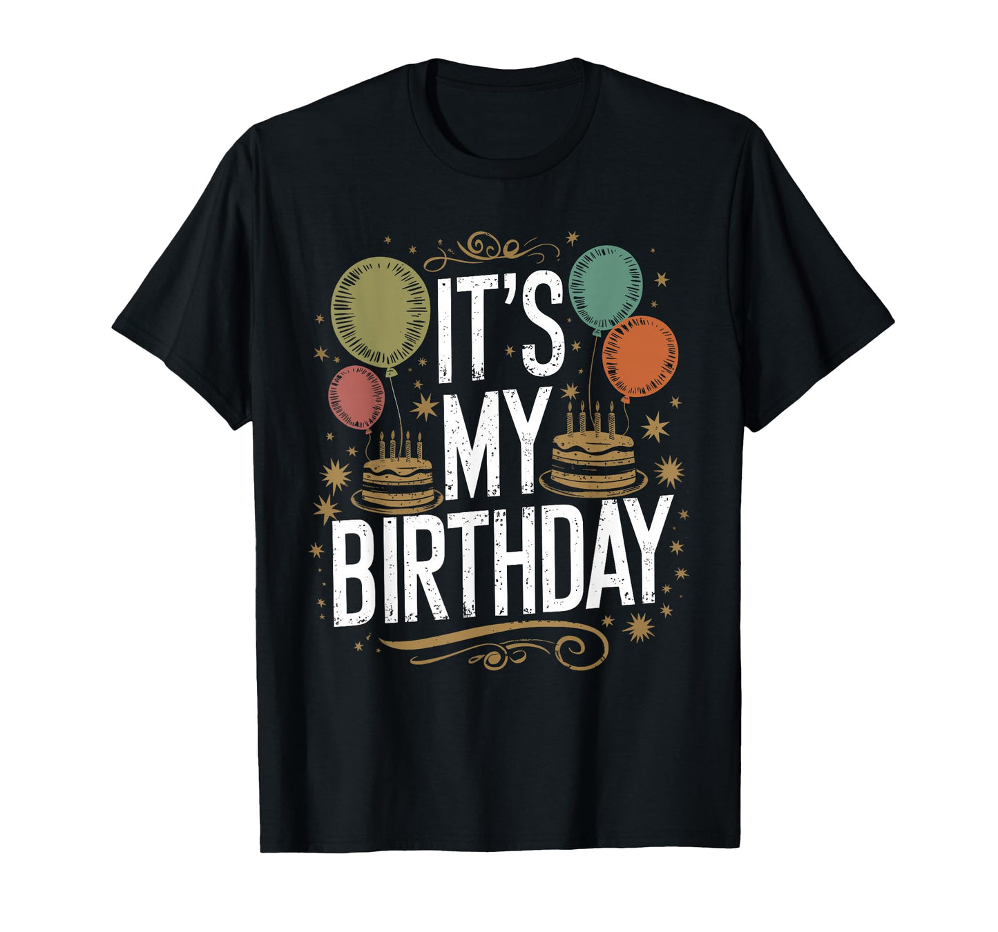 Distressed It's My Birthday Vintage Men Women Kids B-day T-Shirt
