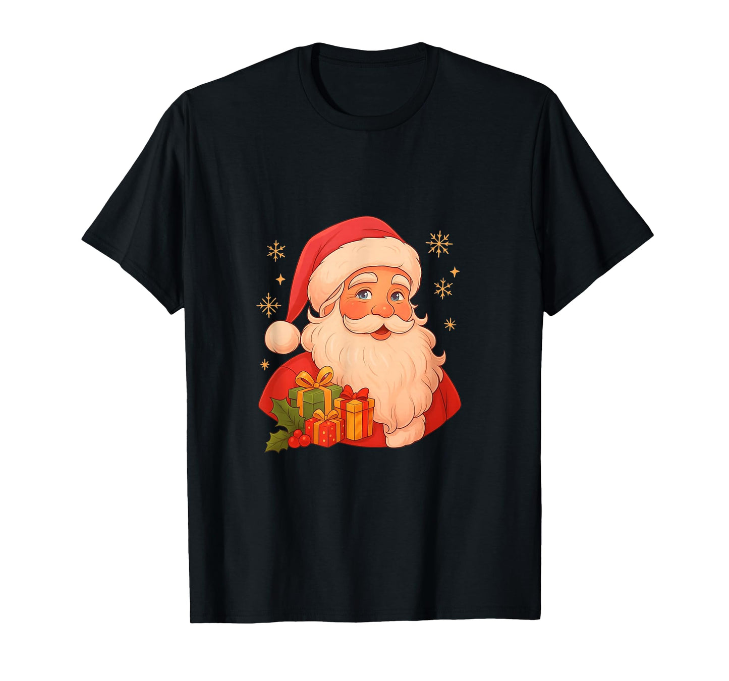 Vintage Santa Claus Christmas Cute Holiday Tee with Gifts T-Shirt