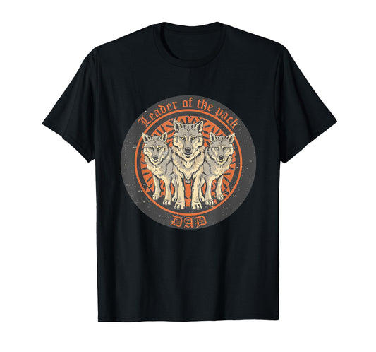 Dad Leader of the pack - Retro Wolfpack Wolf Dad Leader T-Shirt