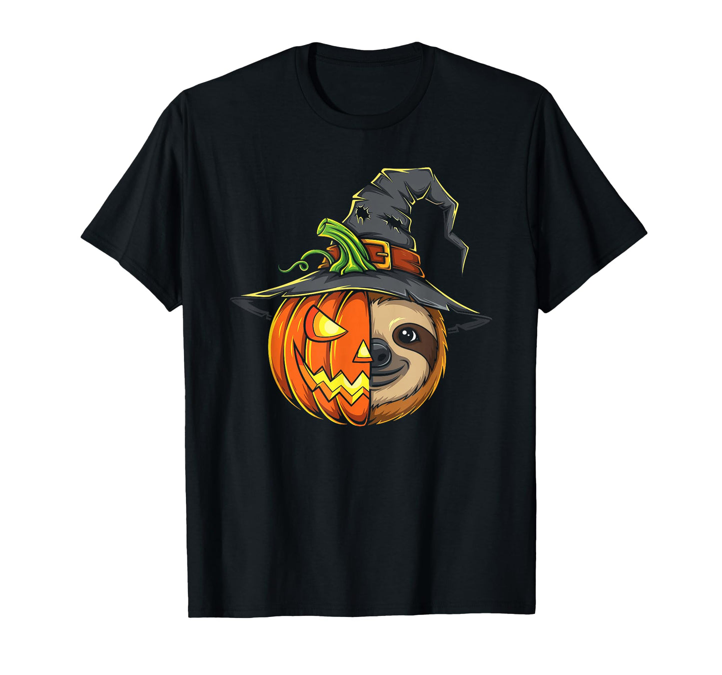 Sloth Pumpkin Jack O Lantern Halloween Kids Mens Womens T-Shirt