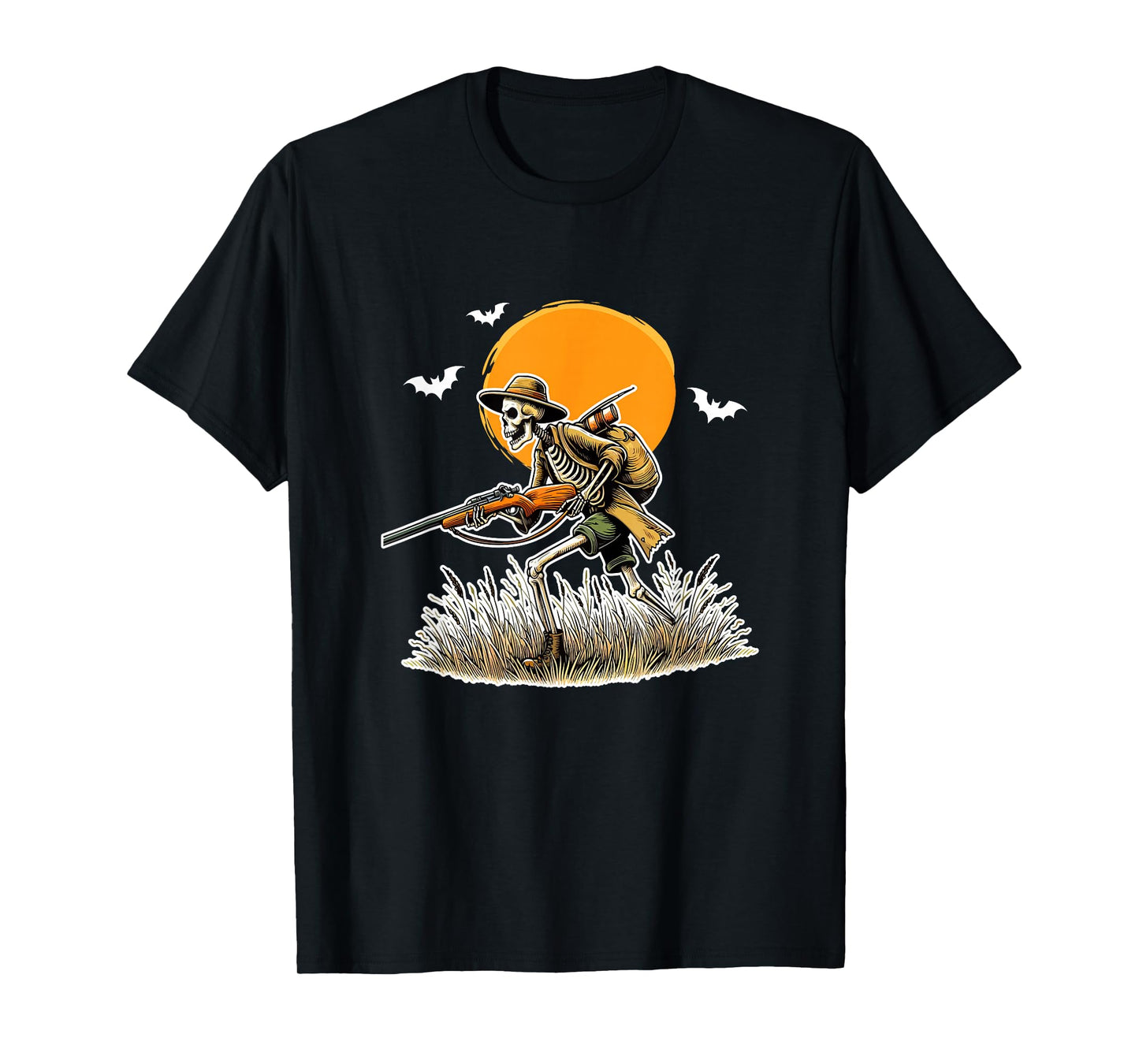 Skeleton Hunting Halloween Costume Sports Lover Family T-Shirt