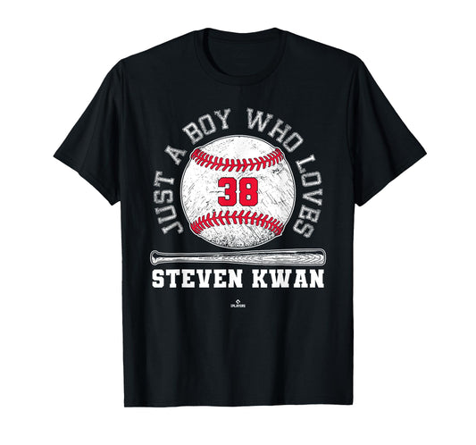 Just A Boy Who Loves Steven Kwan Cleveland Baseball MLBPA T-Shirt