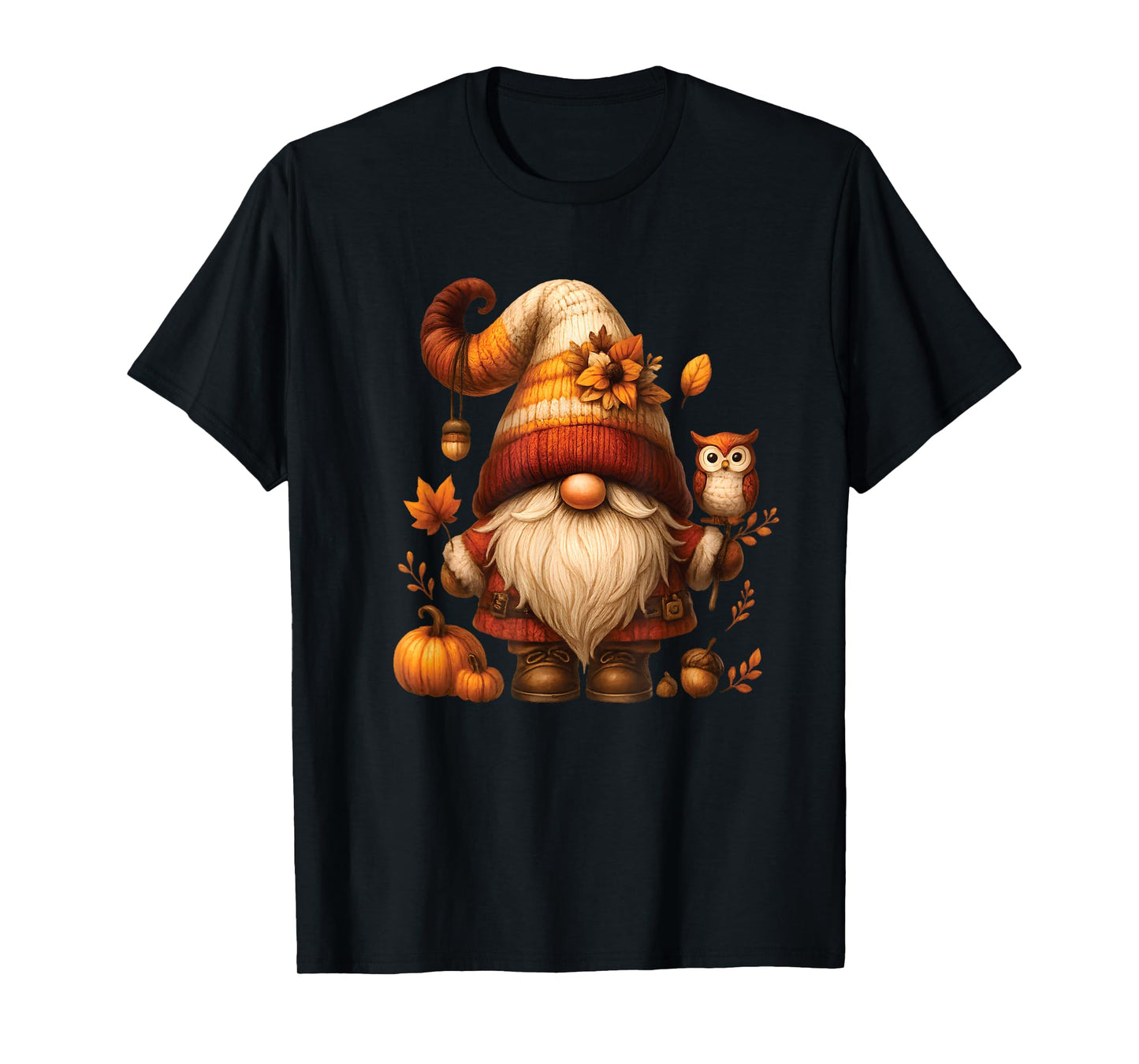 Halloween Gnome Cosplay Witch Boo Ghosts owl T-Shirt