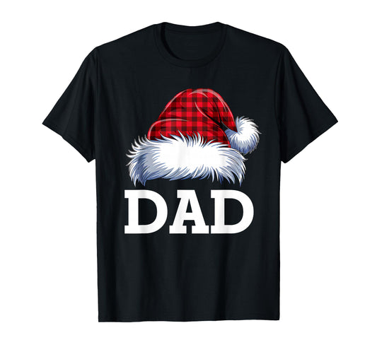 Dad Santa Red Plaid Christmas Family Matching Pajamas Xmas T-Shirt