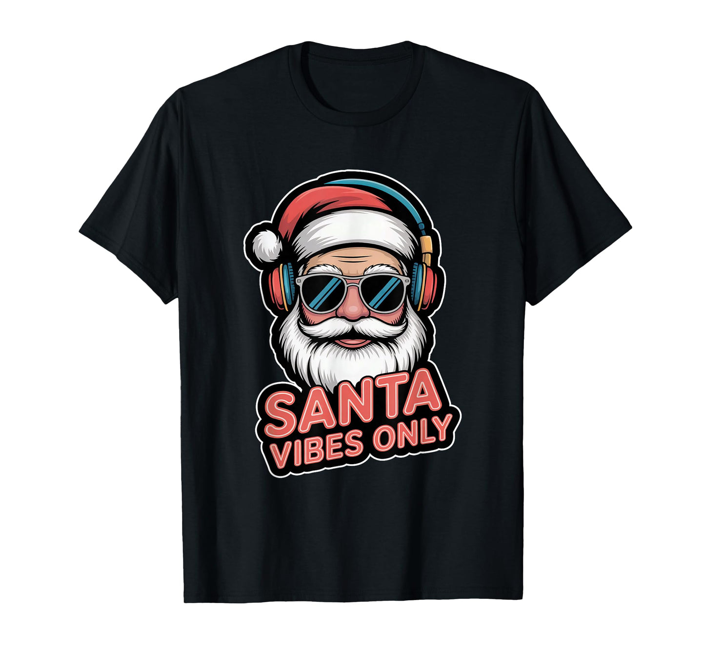 Santa Vibes Only Funny Pop Culture Christmas Holiday Party T-Shirt