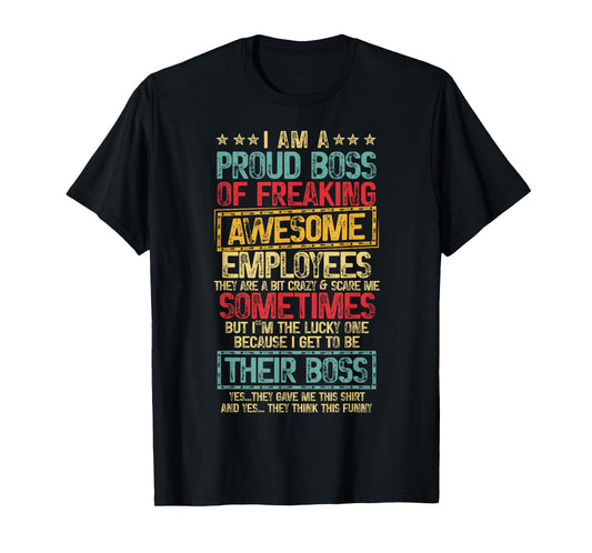 Appreciation Proud Boss Love Employee Gifts Tee Unisex-Adult T-Shirt Black Small Retro Humorous-Retro-T-Shirts