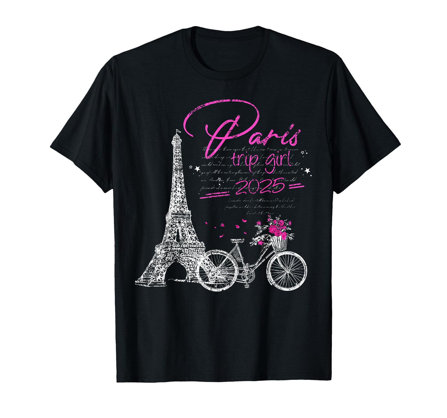 Paris Trip Girl 2025 Eiffel Tower France Travel Ladies T-Shirt
