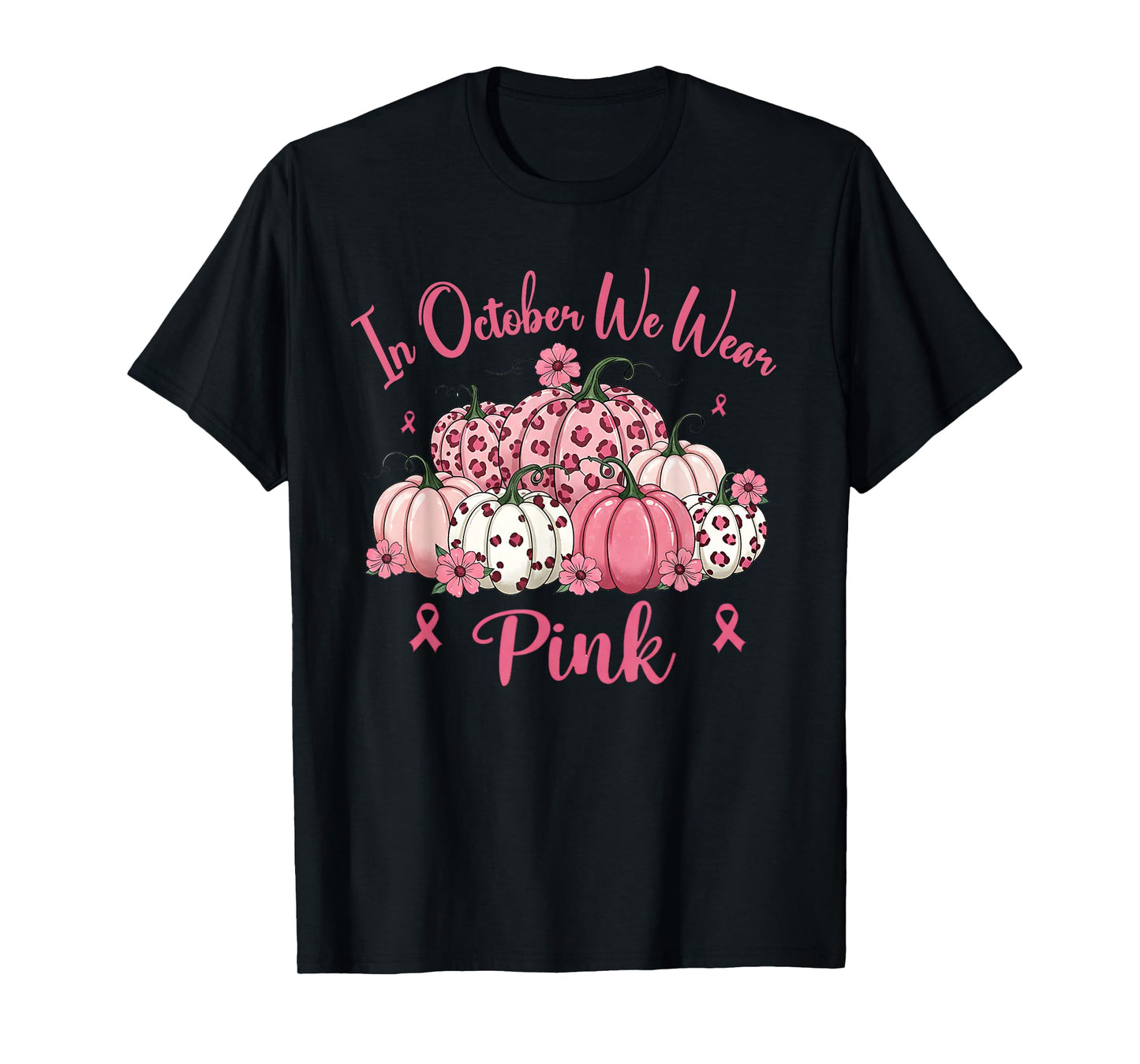 Halloween in October We Wear Pink Breast Cancer Awareness T-Shirt